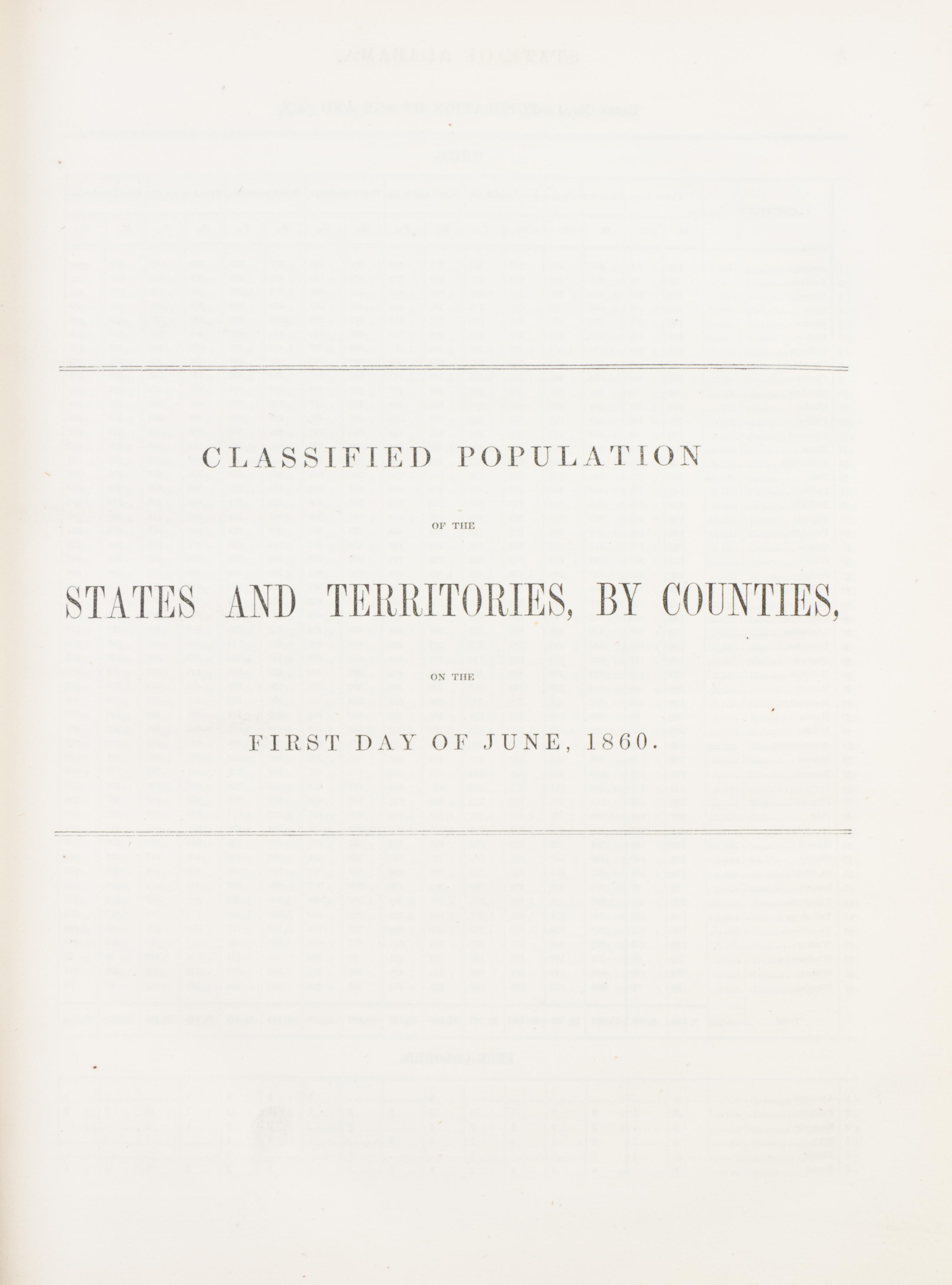 (FILLMORE, MILLARD). 1860 Census. Washington, 1860. Signed by Fillmore.