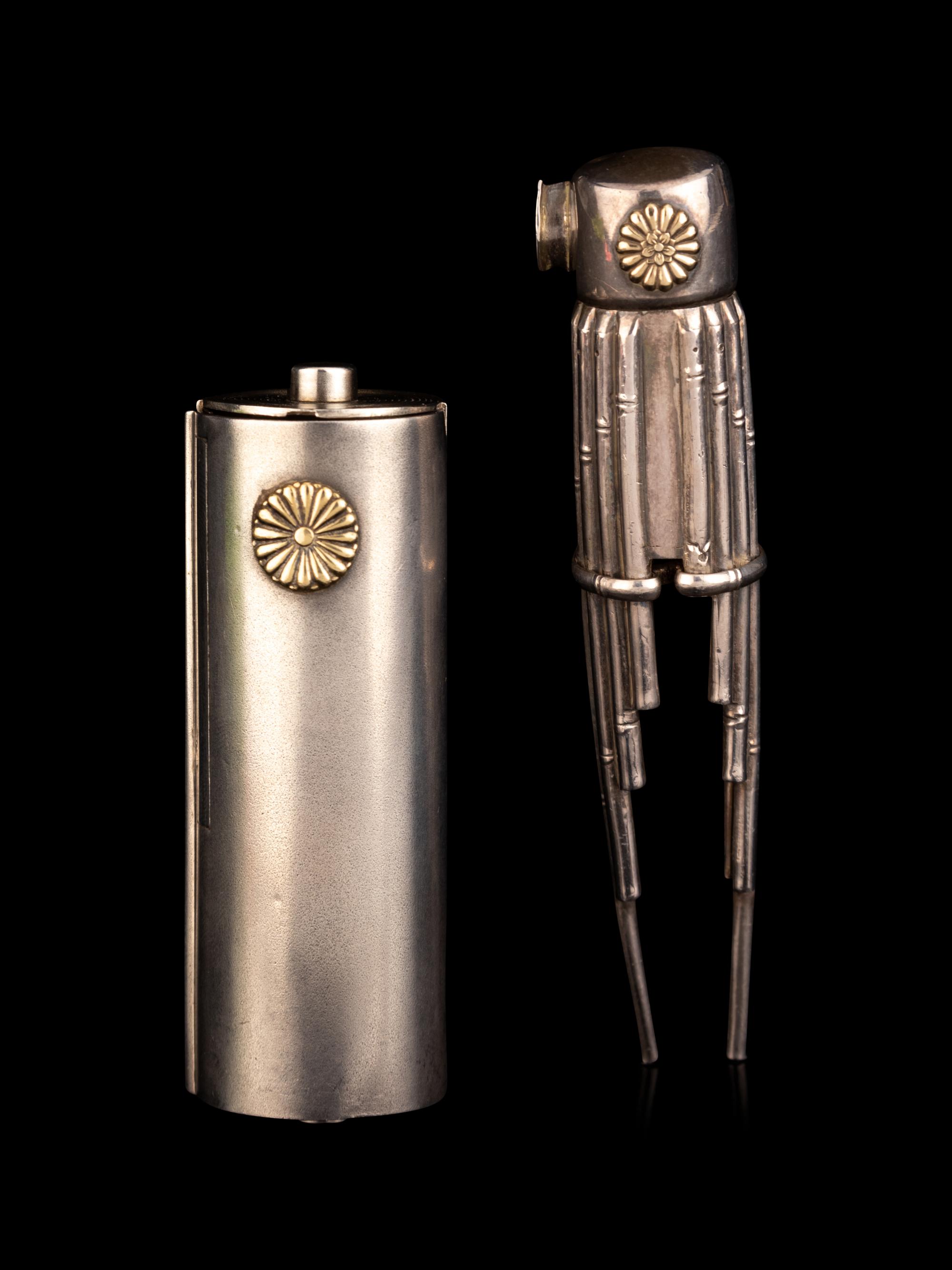 Two Japanese Silver Bonbonnière