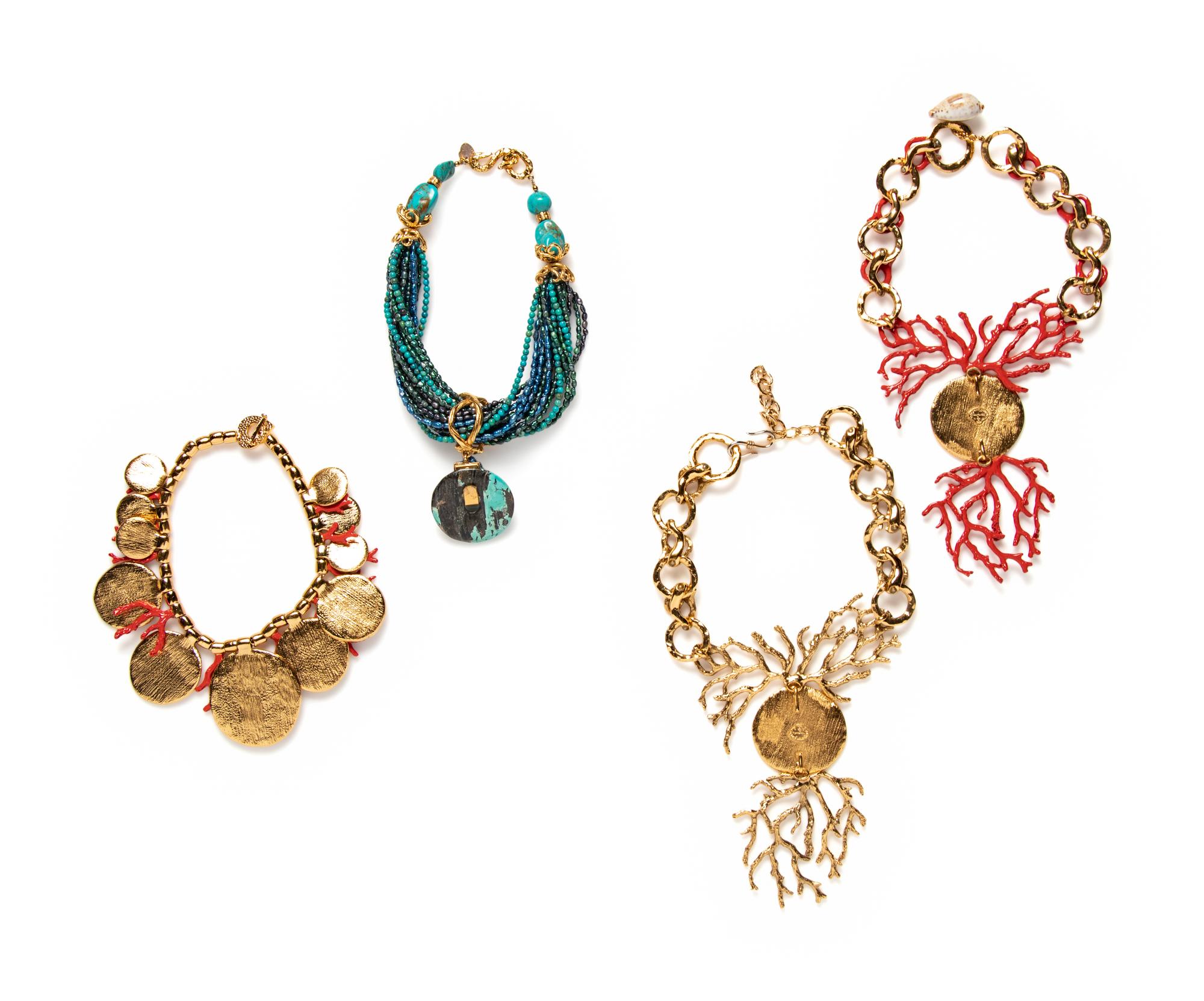 Four Yves Saint Laurent Rive Gauche Necklaces, 1980-90s