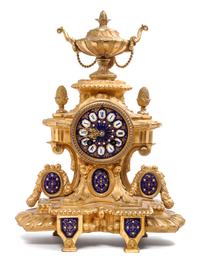 A Viennese Gilt Bronze Clock Height 15 inches.