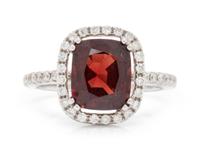 An 18 Karat White Gold, Burmese Spinel and Diamond Ring,