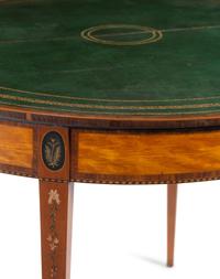 An Edwardian Painted Satinwood Flip-Top Game Table