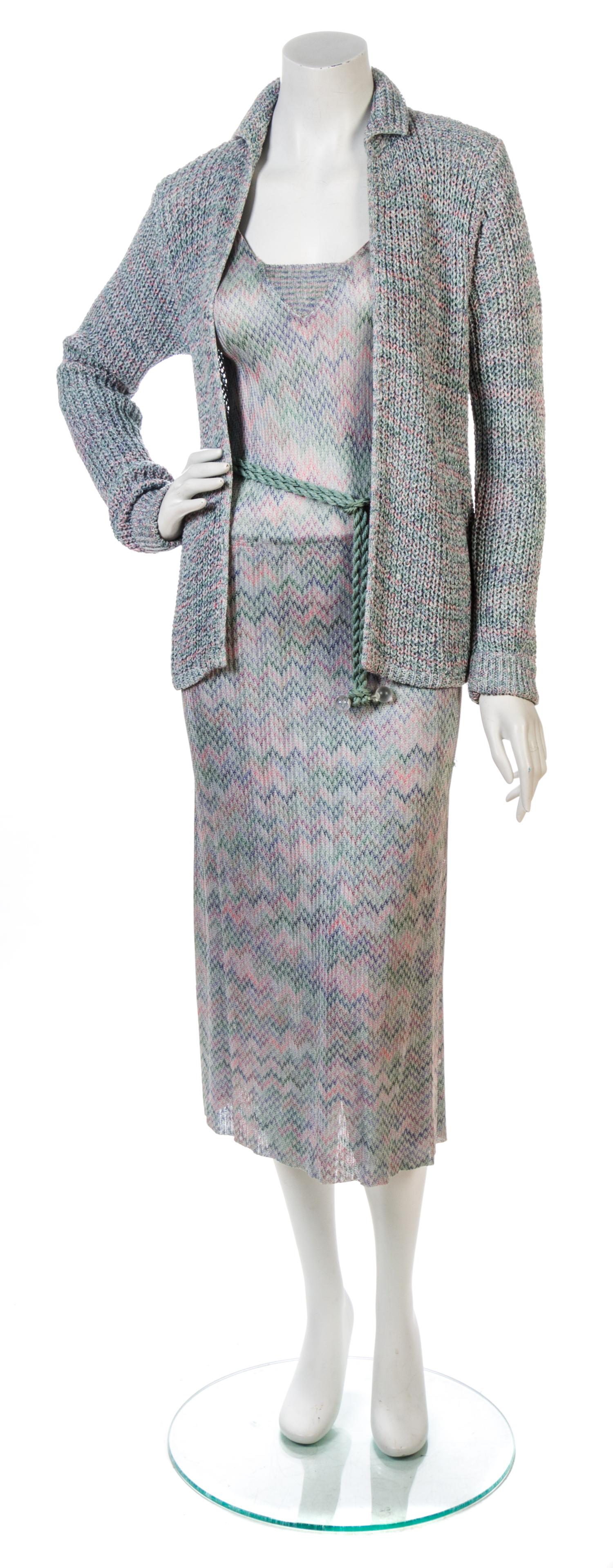 A Missoni Aqua and Pink Knit Dress Ensemble,