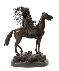 A Bronze Figural Group, after Carl Kauba (Austrian/American, 1865-1922), Height of figure 23 5/8 inches.