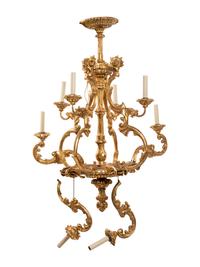 An Austrian Giltwood Eight-Light Chandelier