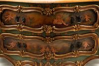 A Venetian Style Painted Marble-Top Commode