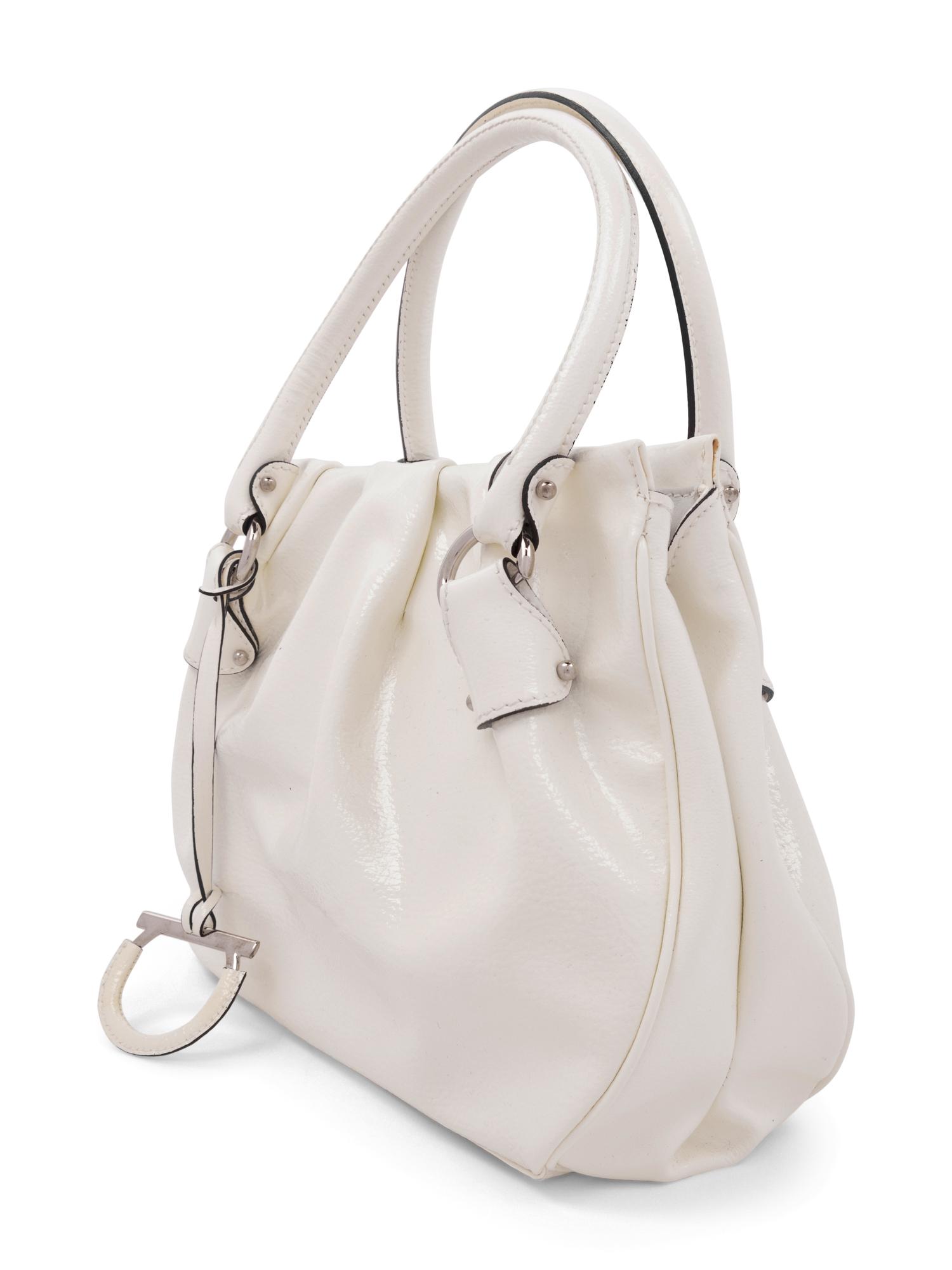 Salvatore Ferragamo White Leather Bag, 2000s