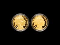 Two Gold Buffalo $50 1 oz. Gold Proof Coins