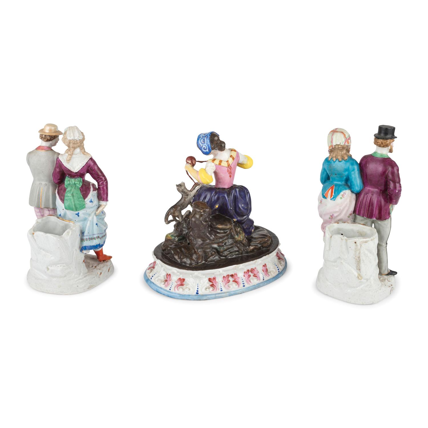Six Continental Porcelain Figures with Polychrome Enamel Decoration