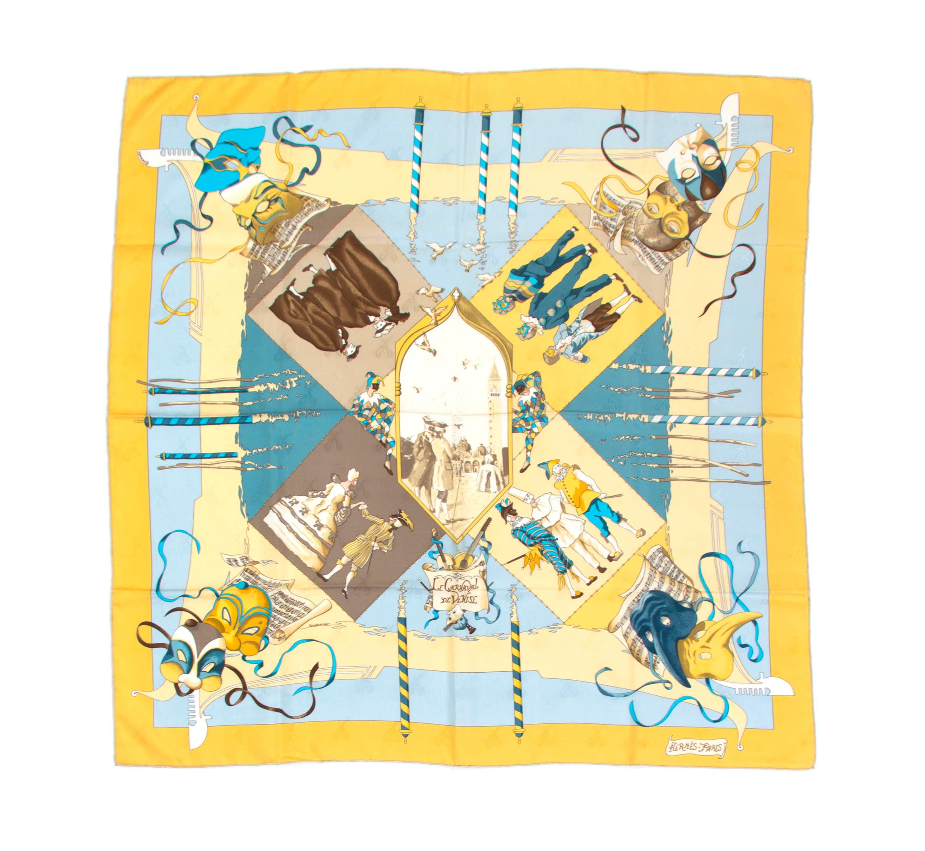 An Hermes Silk Jacquard Scarf, 35 x 35 inches.