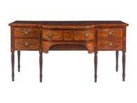 A George III Mahogany, Satinwood and Rosewood Sideboard