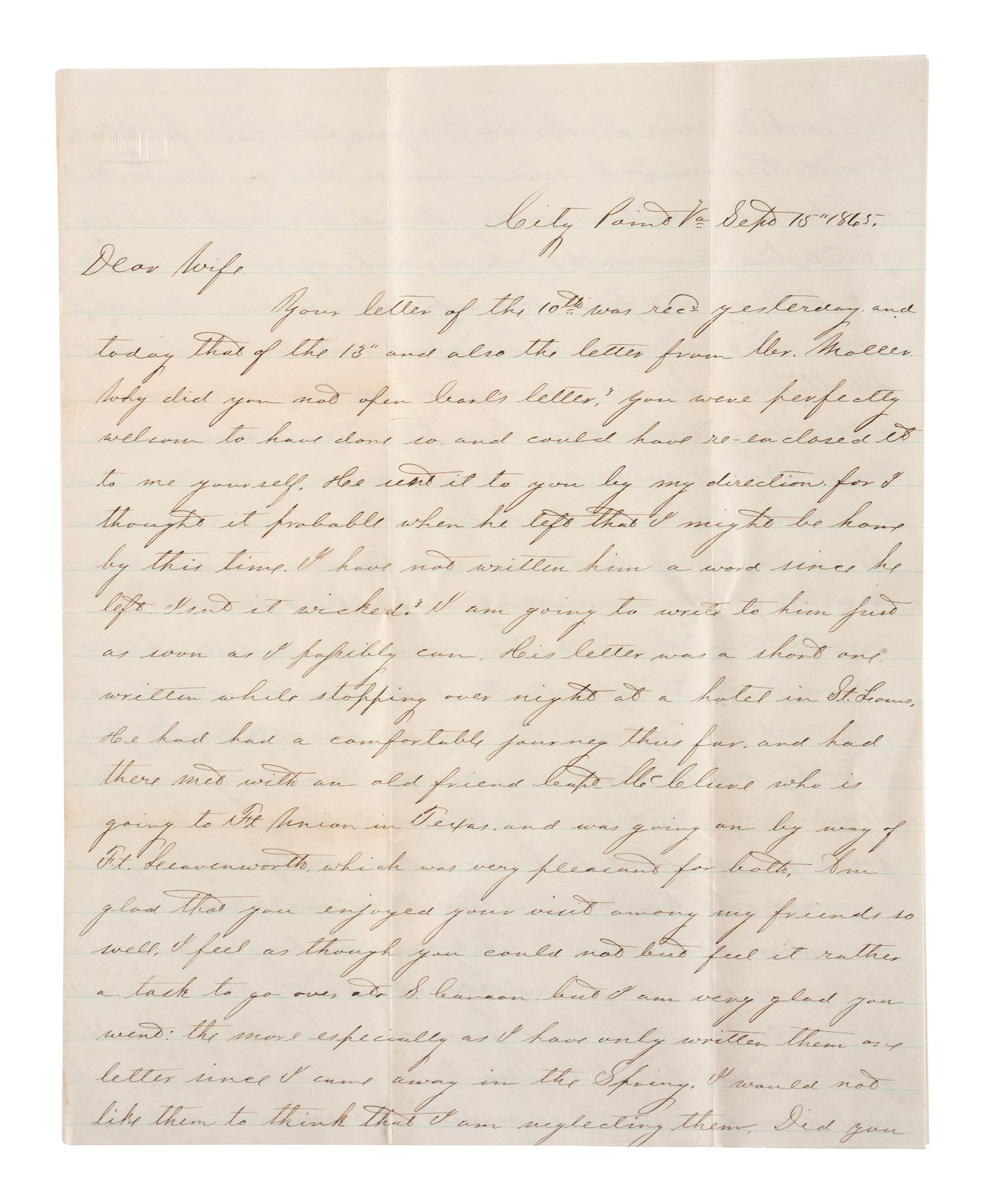 [CIVIL WAR]. War-date letters of Corporal Edwin J. Barden, 7th Regiment Connecticut Volunteer Infantry, combat soldier and later clerk at Headquarters Department of the South, Headquarters X Corps, and Headquarters US Army, Office of Chief Commissary.