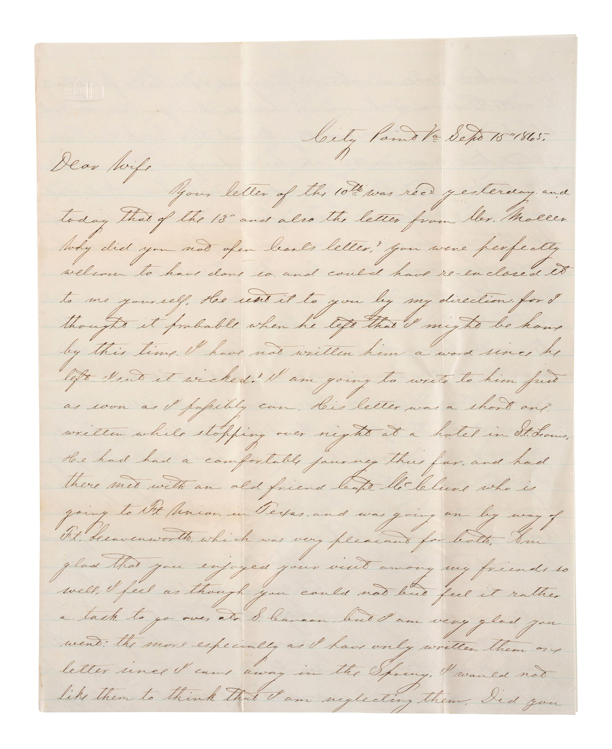 [CIVIL WAR]. War-date letters of Corporal Edwin J. Barden, 7th Regiment Connecticut Volunteer Infantry, combat soldier and later clerk at Headquarters Department of the South, Headquarters X Corps, and Headquarters US Army, Office of Chief Commissary.