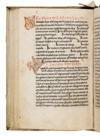 ORIGEN OF ALEXANDRIA (c. 185 – 253) Homilia in Genesim , Homiliae in Exodum , in Latin, translation by Rufinus, decorated manuscript on parchment [Austria, Lambach Abbey? c. 1150–1175]