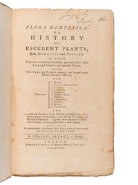 BRYANT, Charles (d.1799). Flora Diaetetica: Or, History of Esculent Plants, Both Domestic and Foreign . London: B. White, 1783.