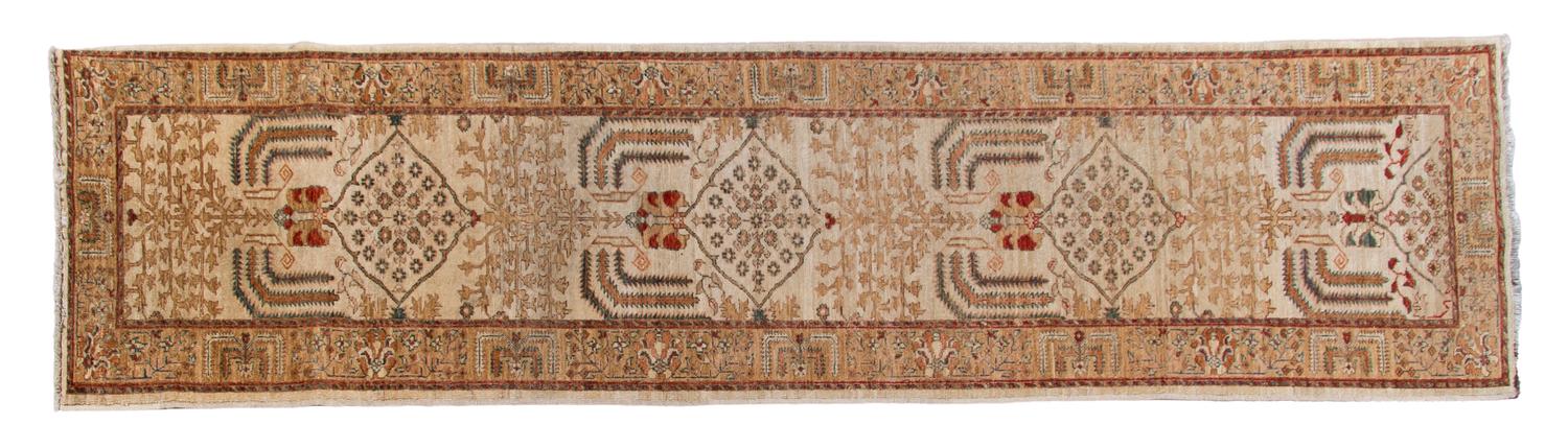 An Arzu Wool Runner, 10 feet 3 inches x 2 feet 6 inches.