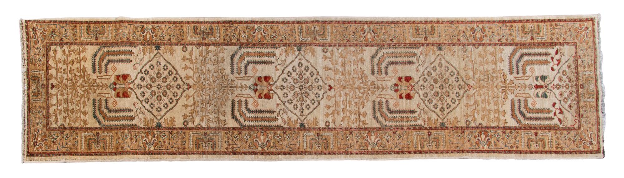An Arzu Wool Runner, 10 feet 3 inches x 2 feet 6 inches.