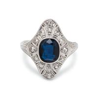 SAPPHIRE AND DIAMOND RING