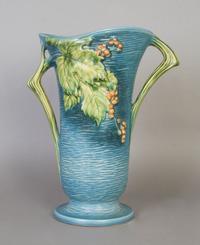 An American Pottery Vase, Roseville, Height 12 1/4 inches.