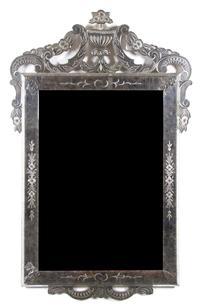 A Venetian Glass Mirror Height 51 x width 32 1/4 inches. — FIRST HALF 20TH CENTURY