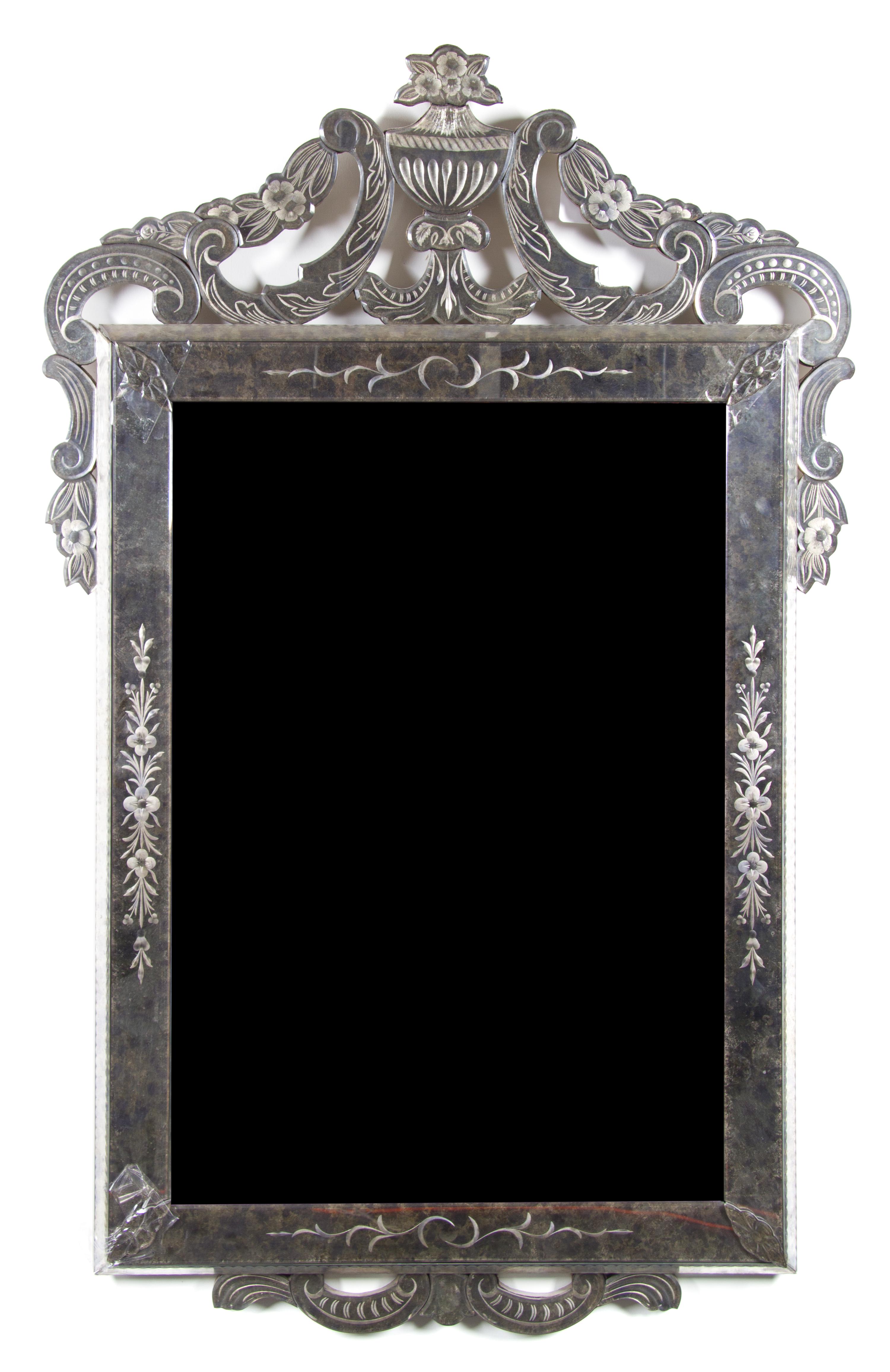 A Venetian Glass Mirror Height 51 x width 32 1/4 inches. — FIRST HALF 20TH CENTURY