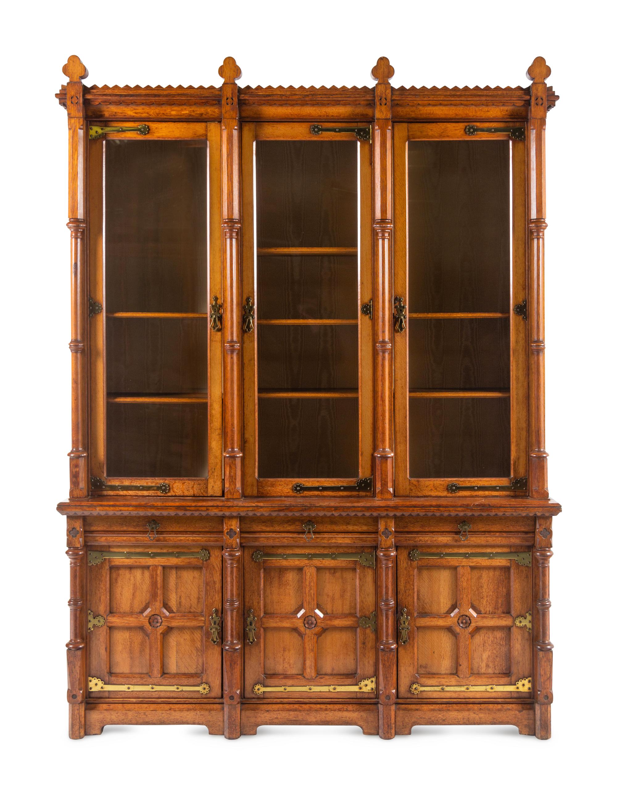 A Victorian Arts and Crafts Oak Bookcase