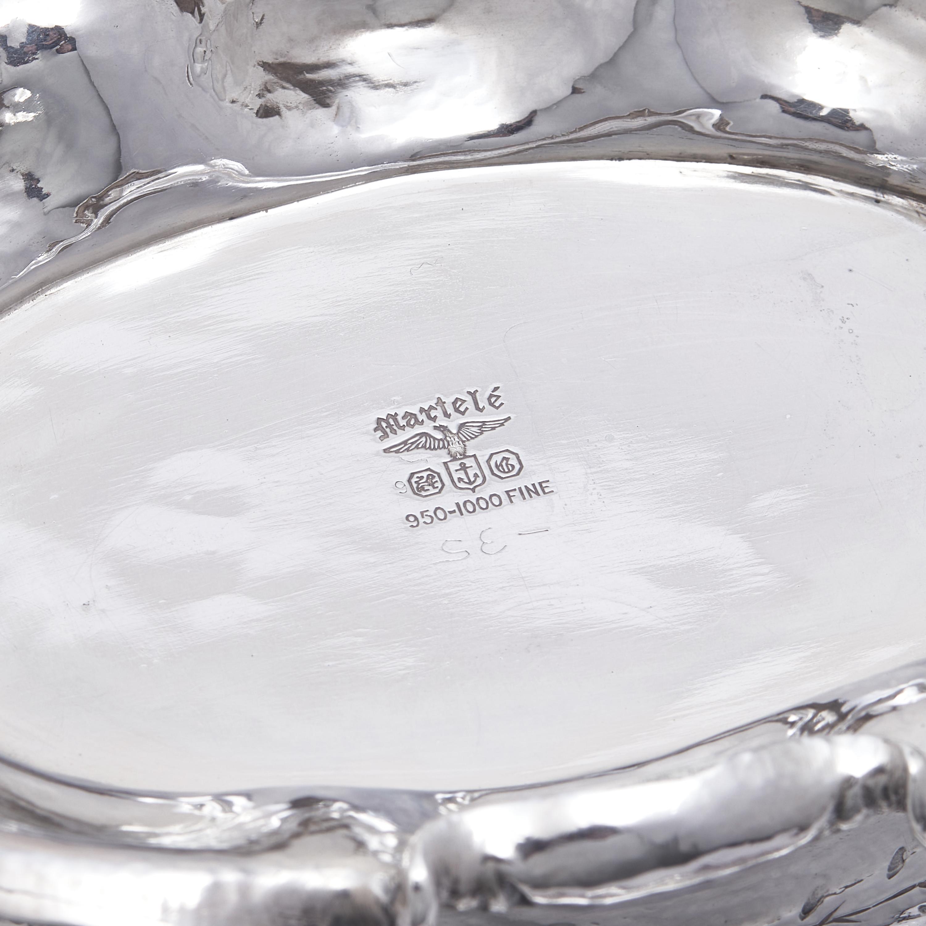 An Art Nouveau Martele Silver Footed Dish