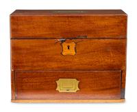 An English Mahogany-Cased Bottle Caddy or Apothecary Chest