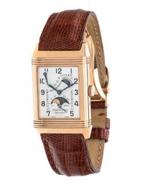 JAEGER-LeCOULTRE, 18K PINK GOLD REF. 270.2.63 'REVERSO SUN MOON' WRISTWATCH