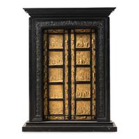A Patinated and Gilt Bronze Model of the Gates of Paradise