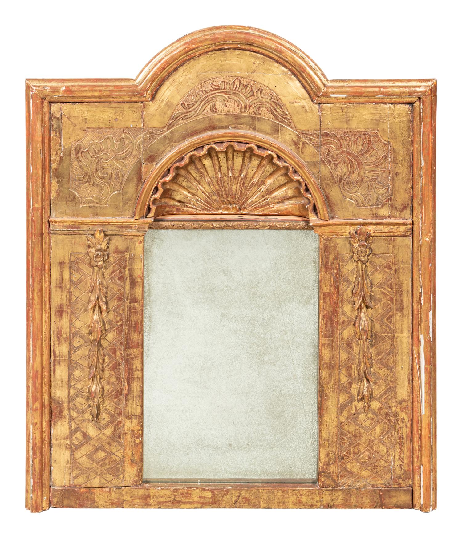 A Continental Giltwood Tabernacle Mirror