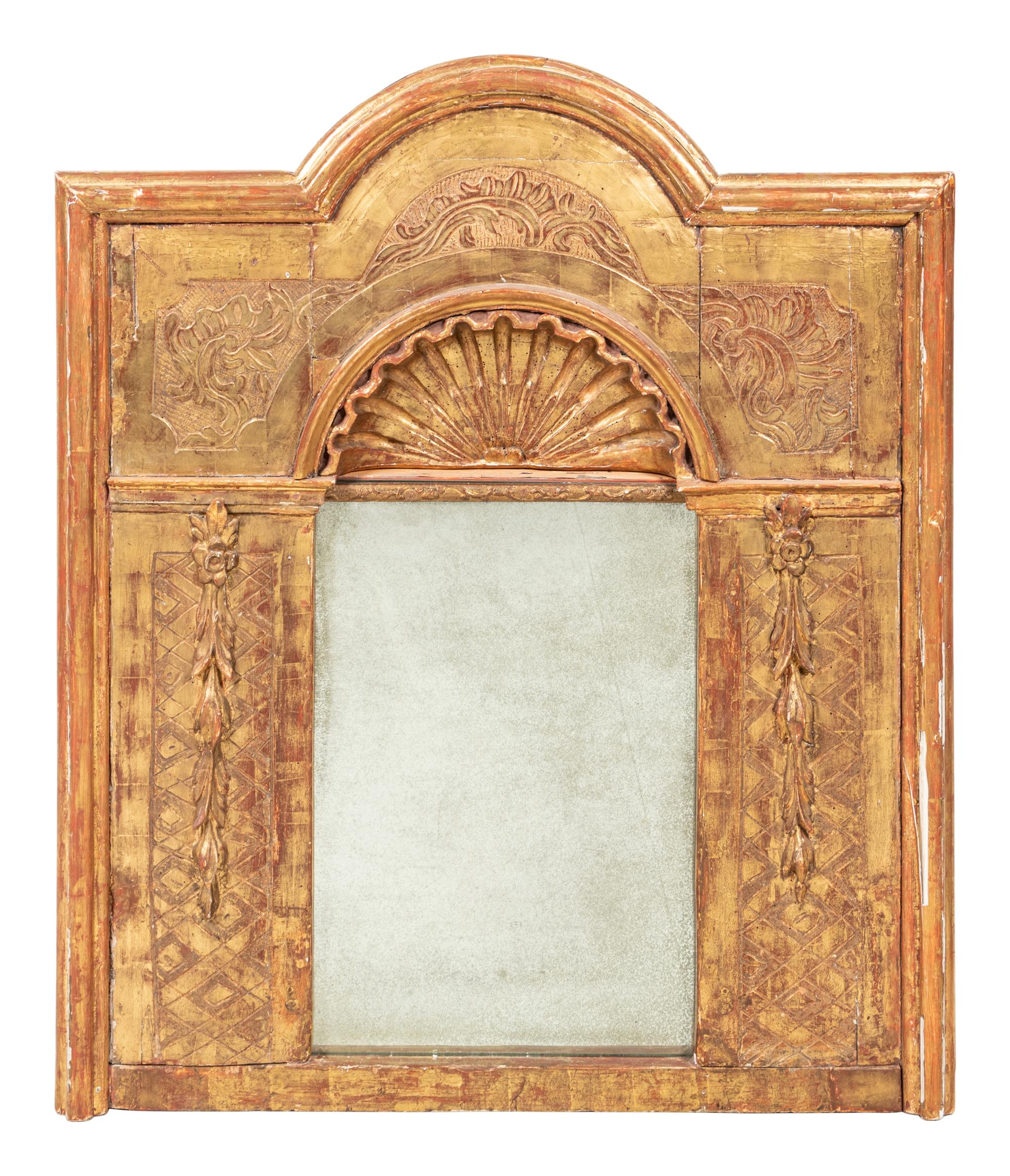 A Continental Giltwood Tabernacle Mirror