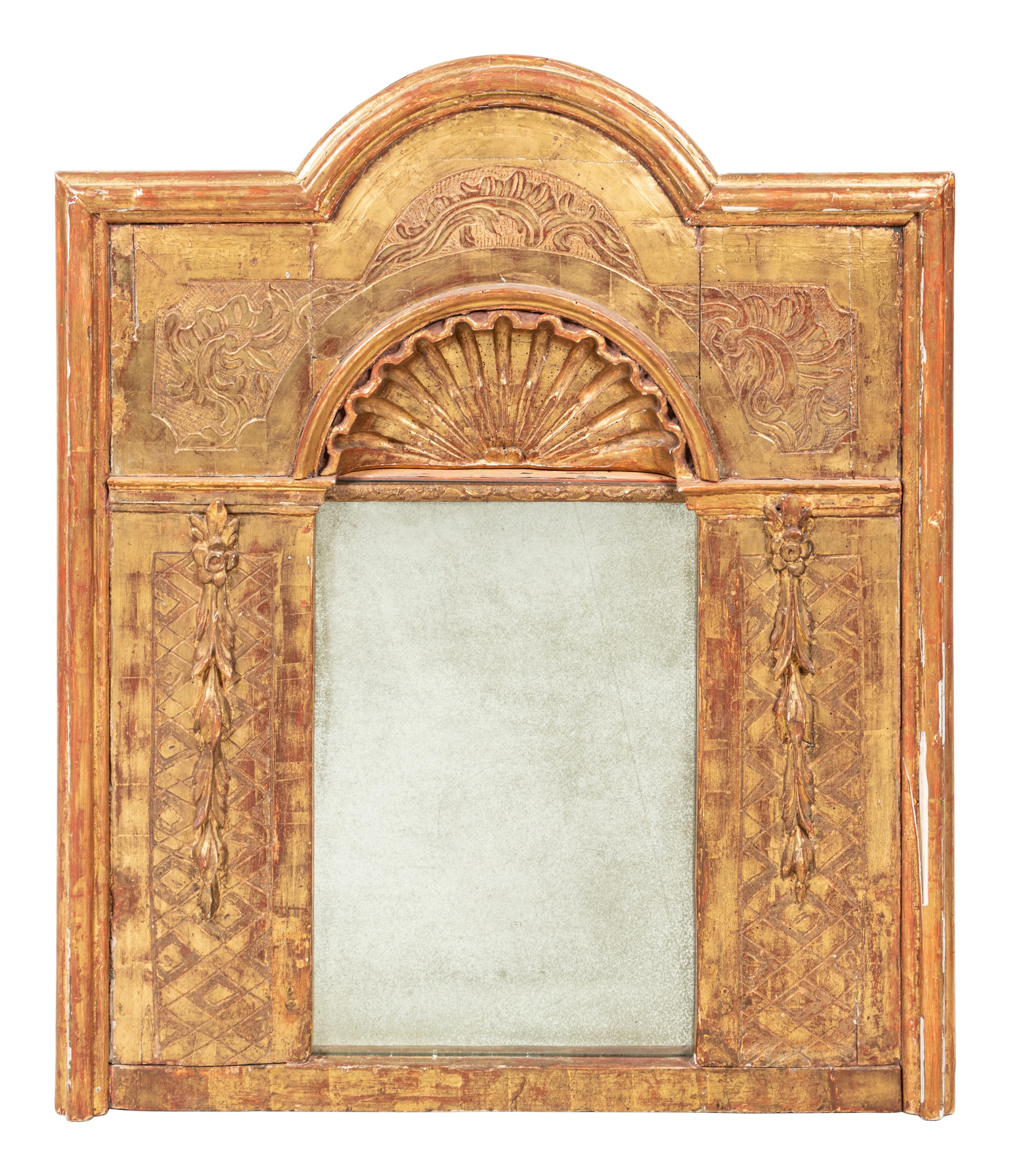 A Continental Giltwood Tabernacle Mirror
