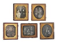 [EARLY PHOTOGRAPHY]. 18 sixth plate daguerreotypes featuring parents with children.