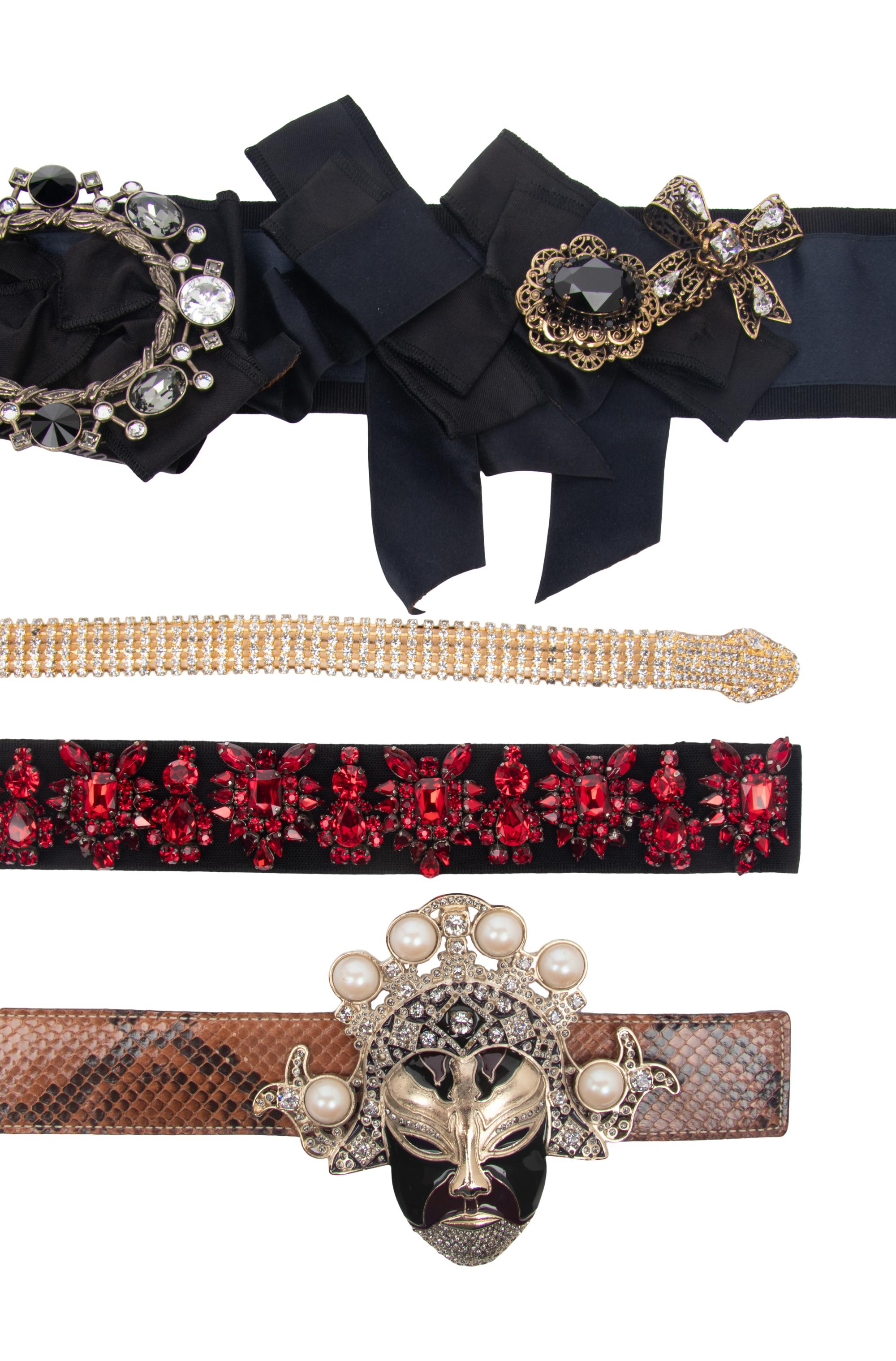 Four Designer Belts by Valentino and Dolce & Gabbana