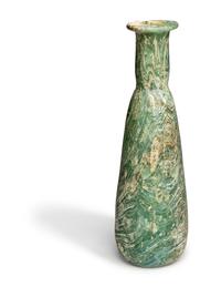 A Large Roman Marbled Glass Bottle