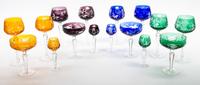 A Collection of Bohemian Cut to Clear Glass Stemware Height of tallest 7 7/8 inches.