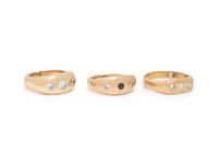 COLLECTION OF YELLOW GOLD AND DIAMOND RINGS