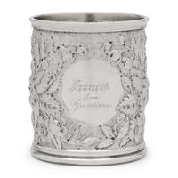An American Silver Repousse Mug