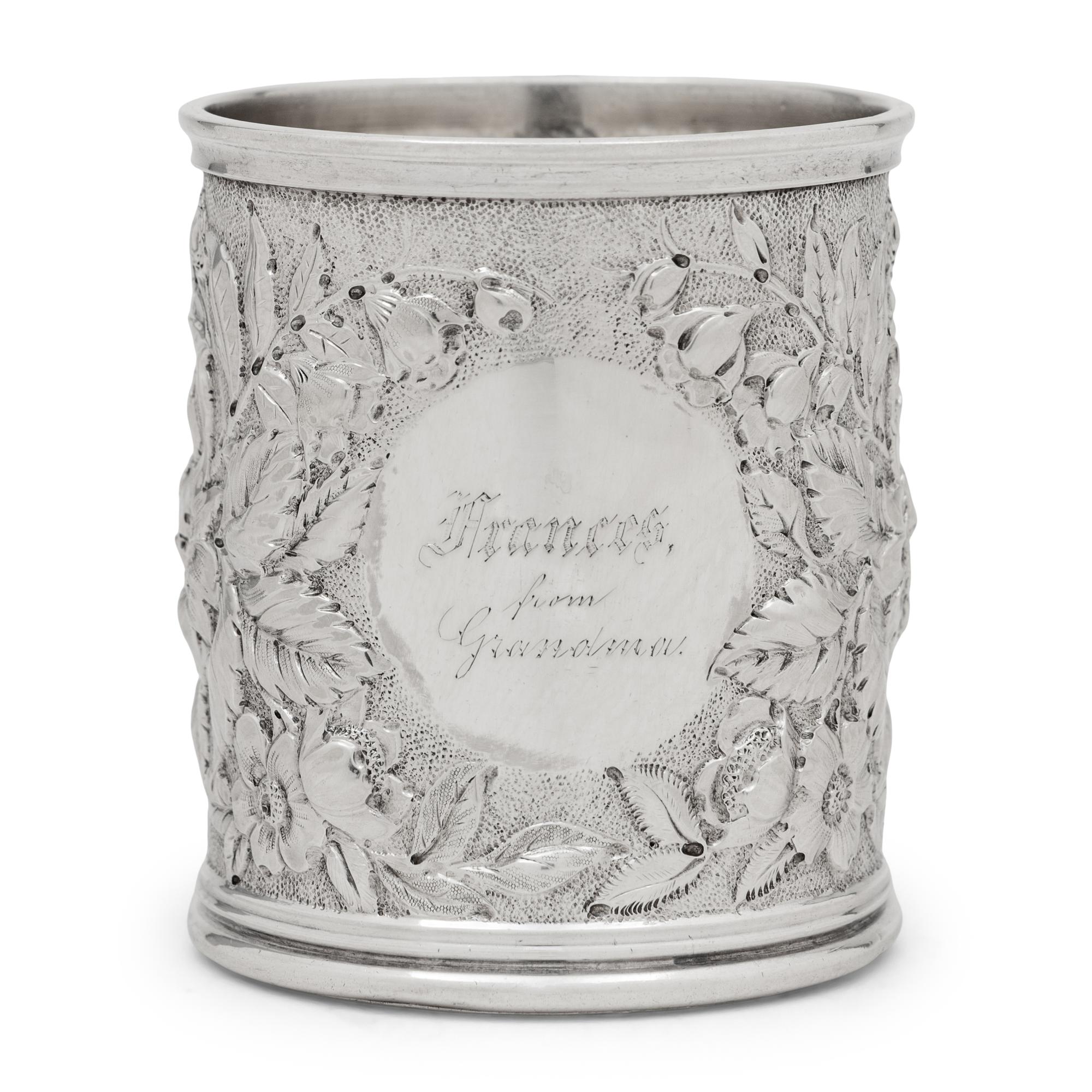 An American Silver Repousse Mug