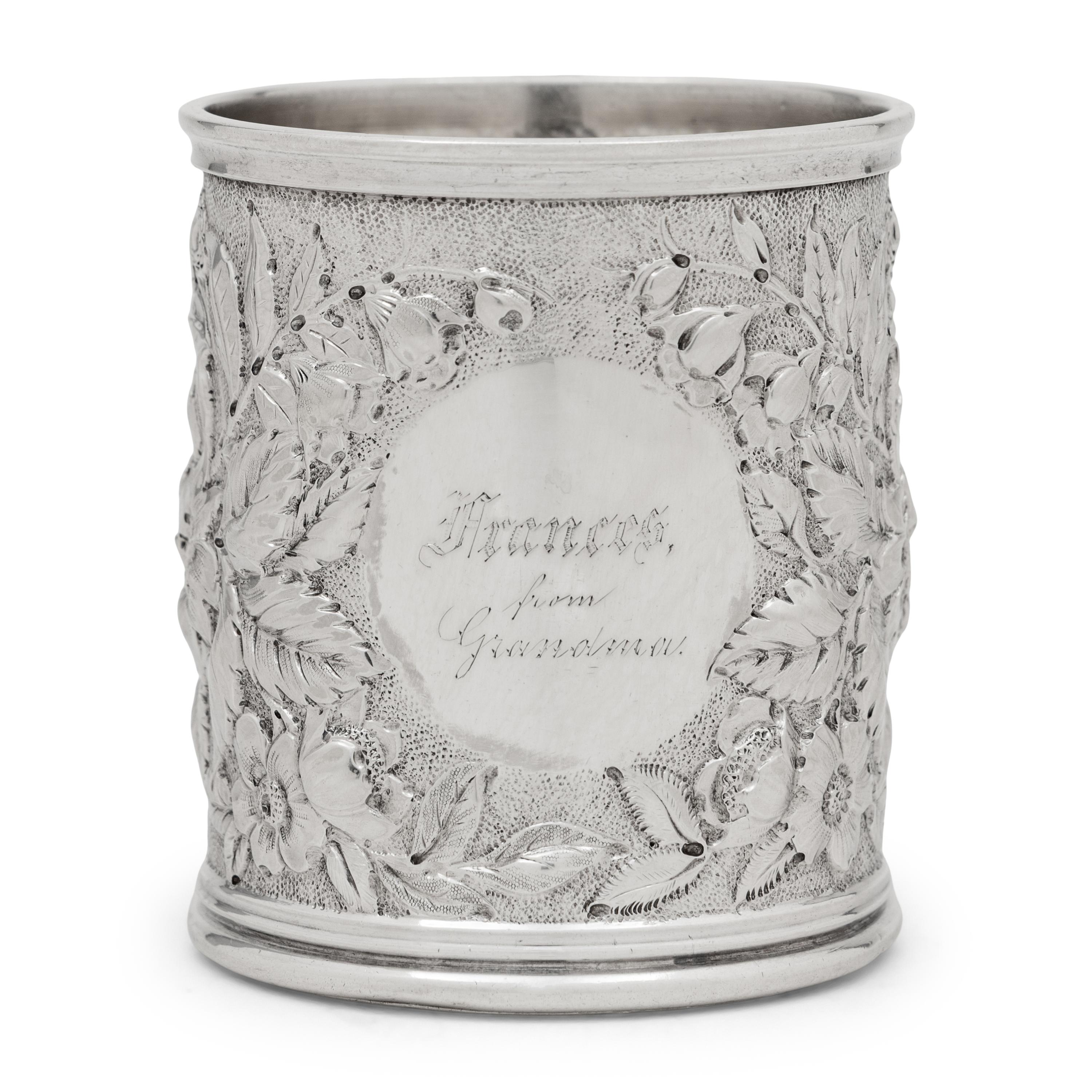 An American Silver Repousse Mug
