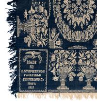 Two Jacquard Woven Cotton and Wool Coverlets