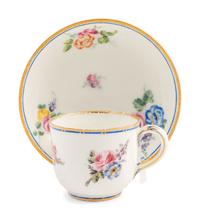 An Assembled Sèvres Porcelain Part Service Painted with Loose Bouquets ( Fleurs Détachées )