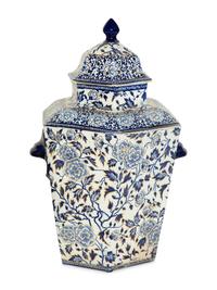 Two English Transfer-Decorated Stoneware Potpourri Vases