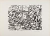 Baigneuse devant un port (Sainte-Adresse) (Bather at a port [Sainte-Adresse]) , c. 1920