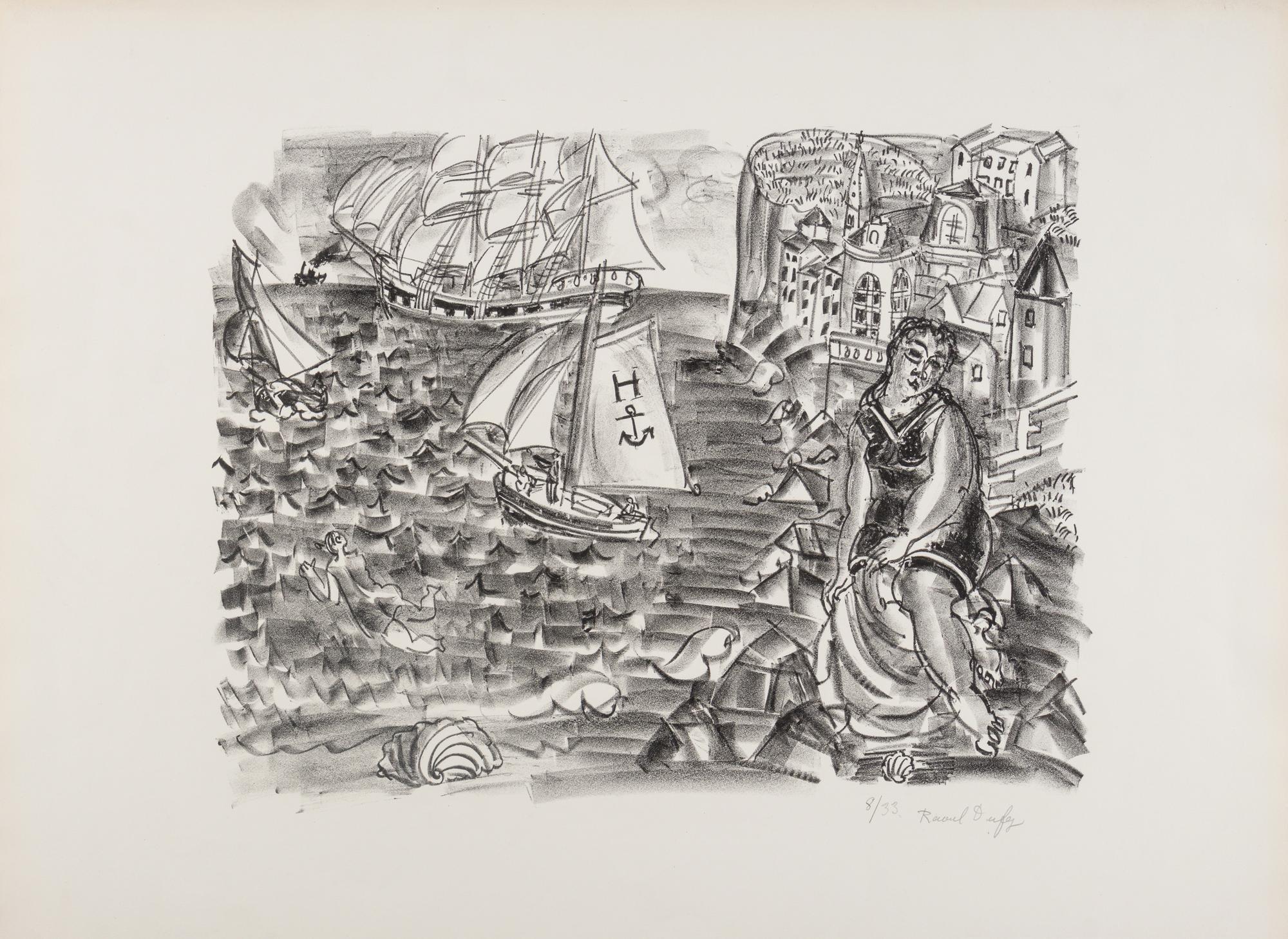 Baigneuse devant un port (Sainte-Adresse) (Bather at a port [Sainte-Adresse]) , c. 1920