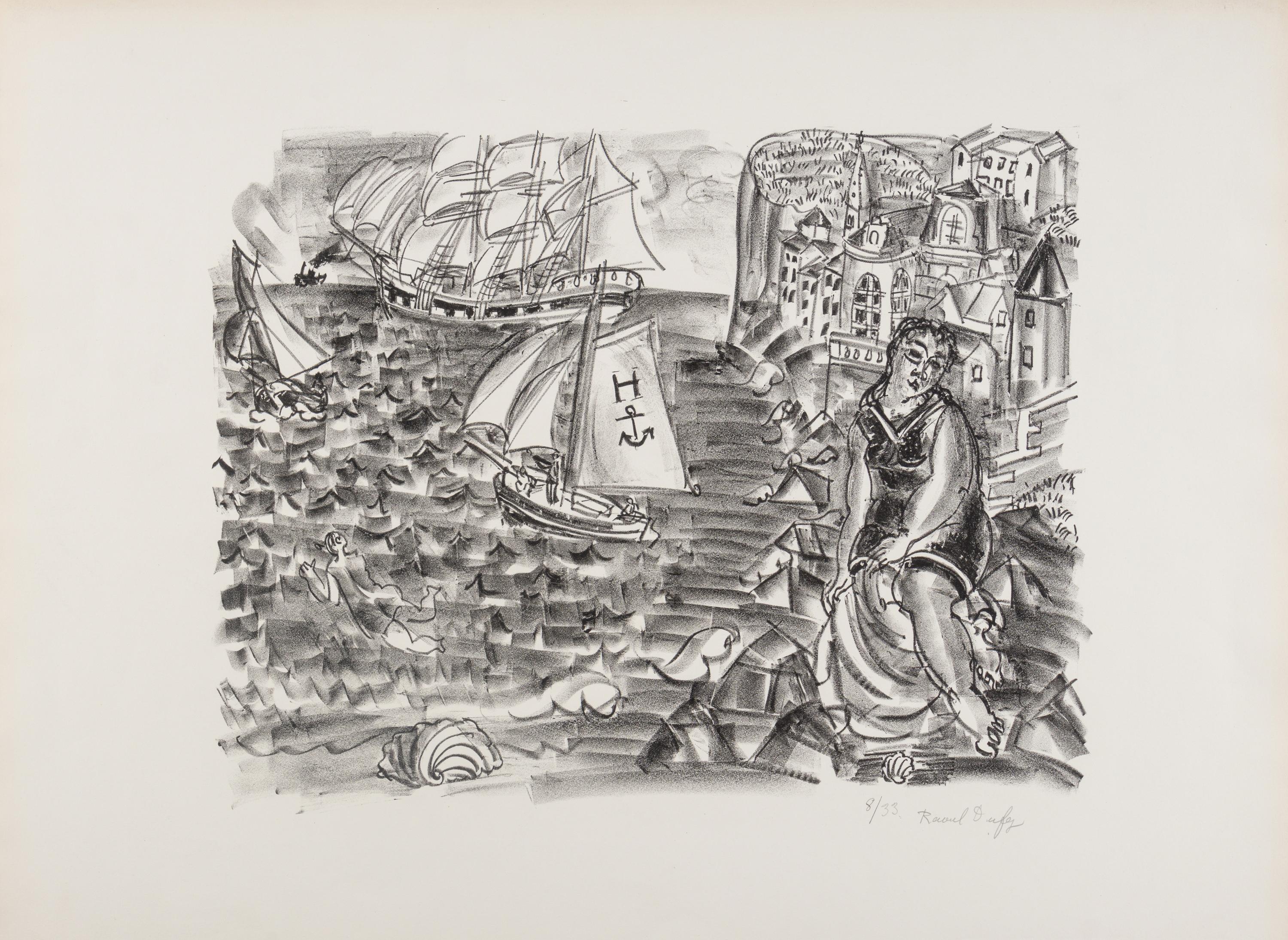 Baigneuse devant un port (Sainte-Adresse) (Bather at a port [Sainte-Adresse]) , c. 1920