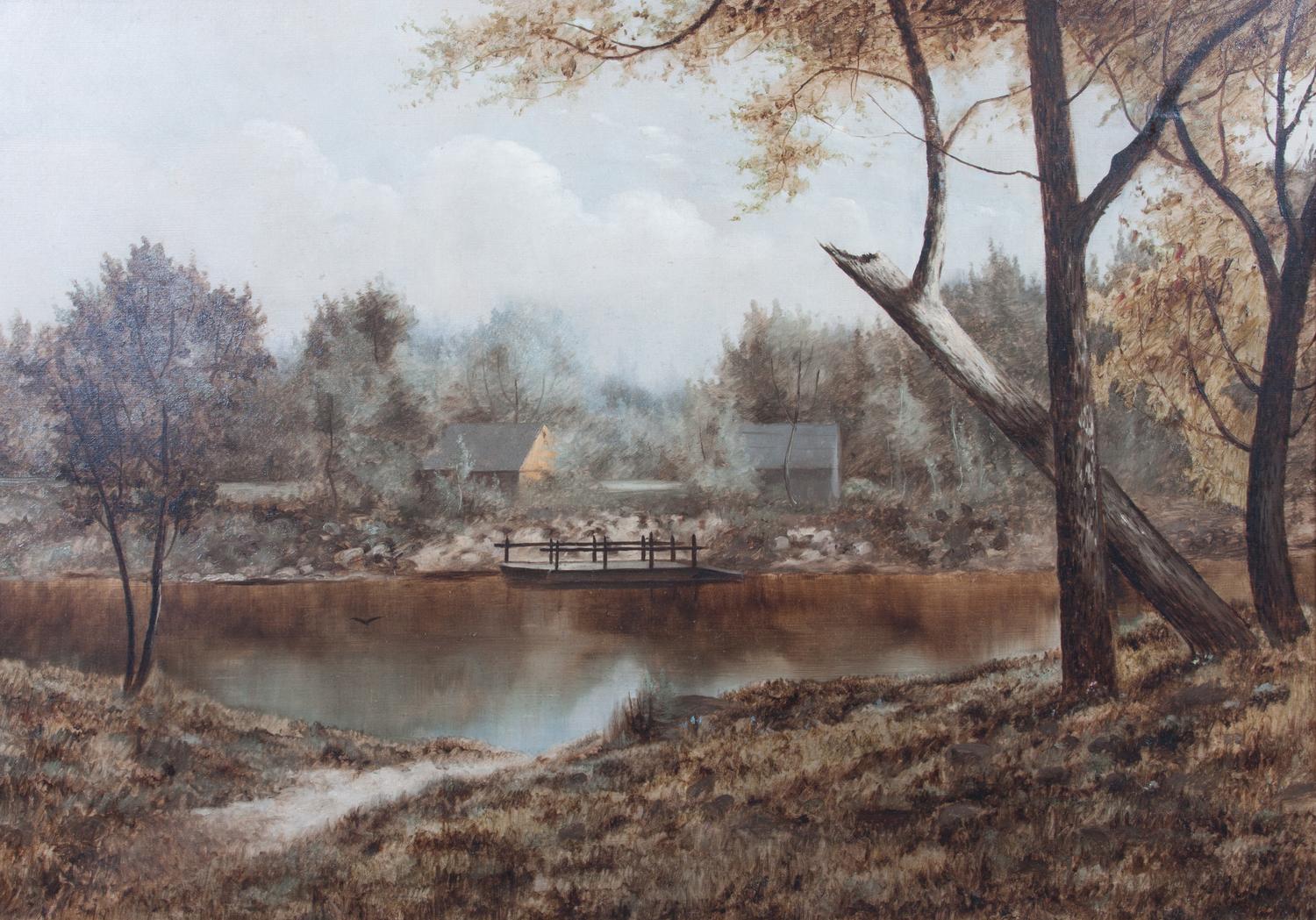 Continental School, (19th/20th century), Autumn Lake Landscape
