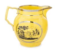 A Collection of Thirteen English Yellow Ground Transfer Wares