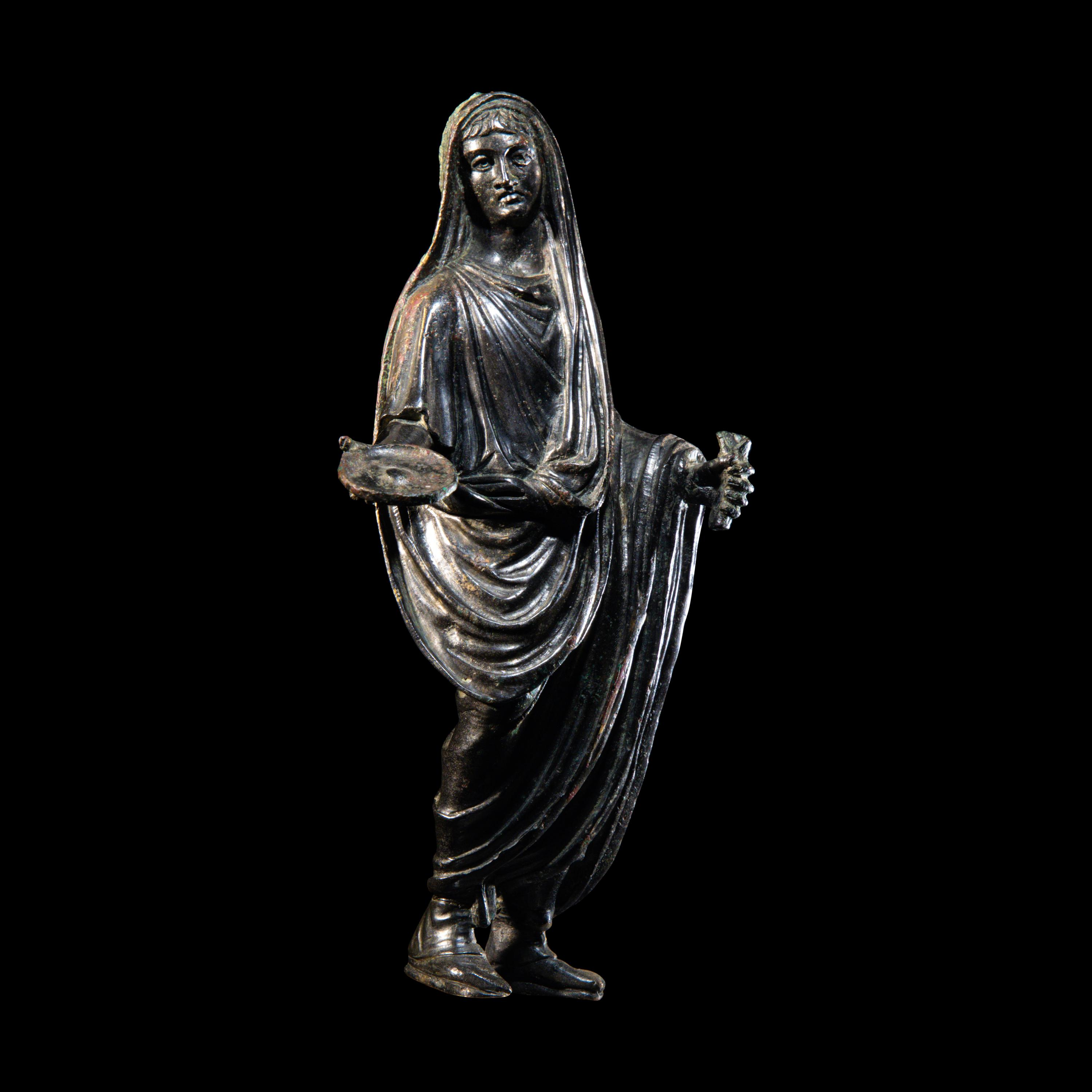 A Roman Bronze Togatus